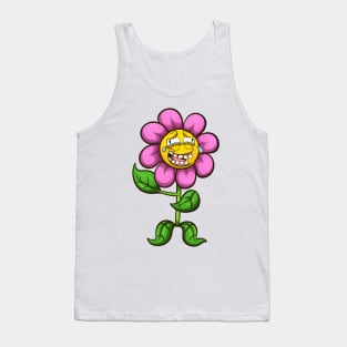 Laughing Cartoon Flower Tank Top